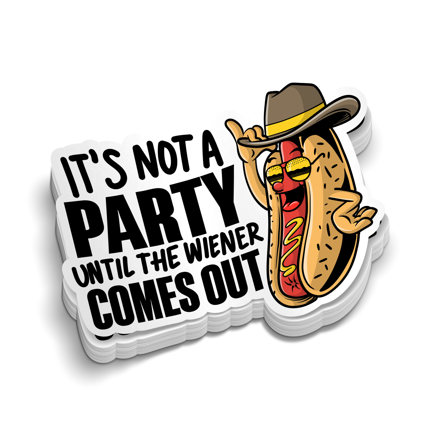Not Party Weiner - Hard Hat Decal