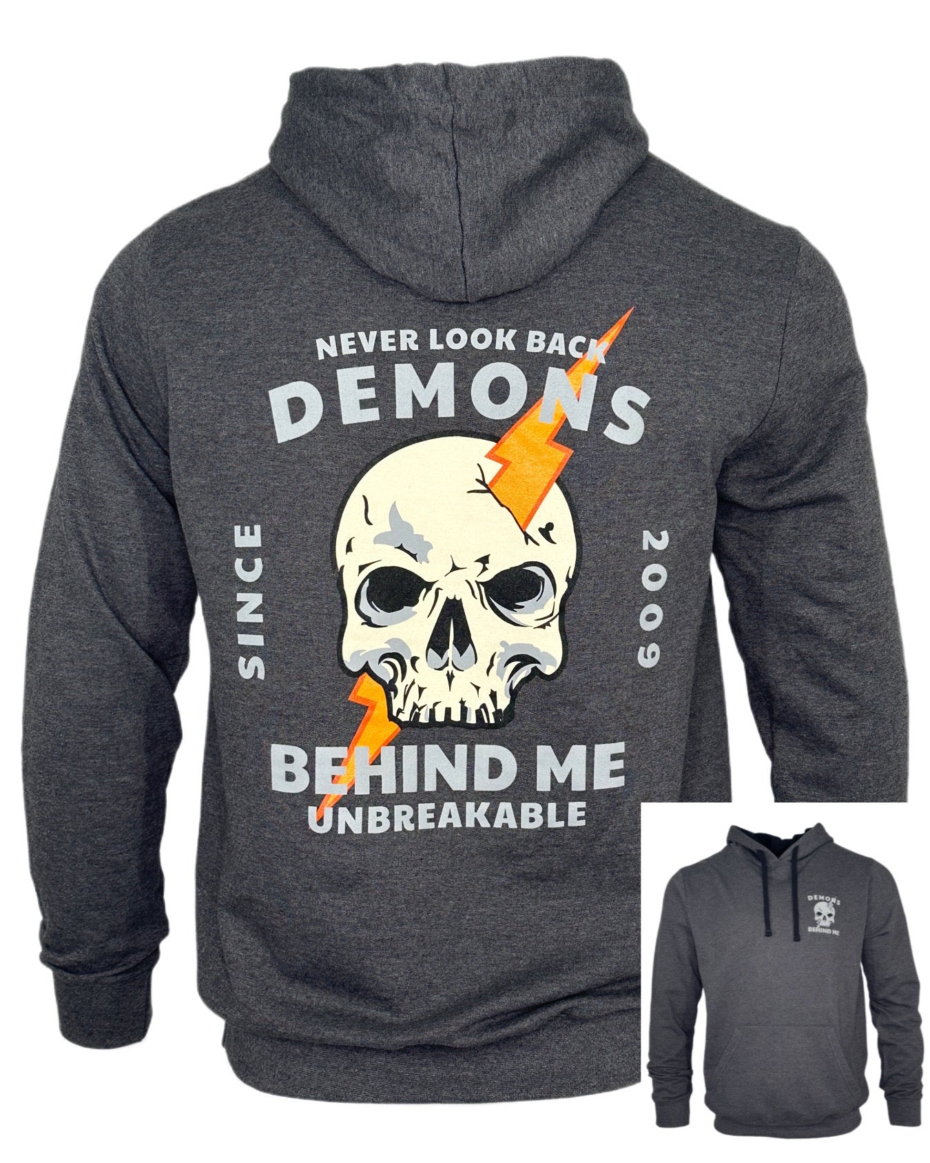 "Unbreakable" Unisex Heathered Charcoal Hoodie