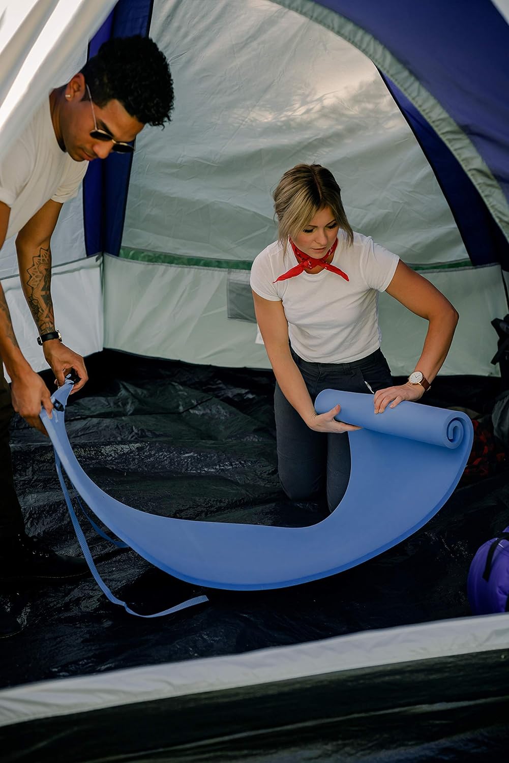Stansport Packlite Sleeping Pad - Blue - Deluxe - 72 x 19 x 5/8