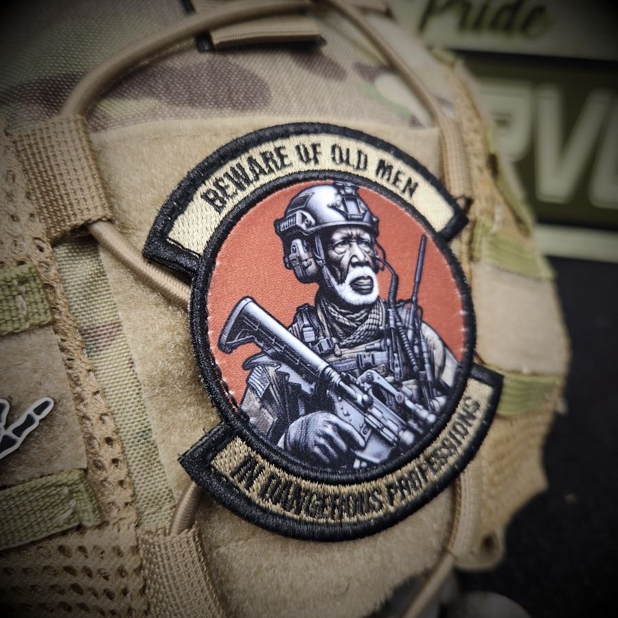 African American version of Beware of Old Men - In Dangerous Professions - 3" Embroidered/Sublimated Patch