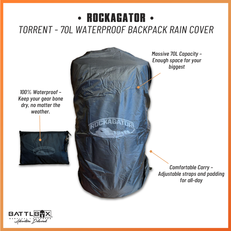 Rockagator TORRENT - 70 Liter Waterproof Backpack Rain Cover