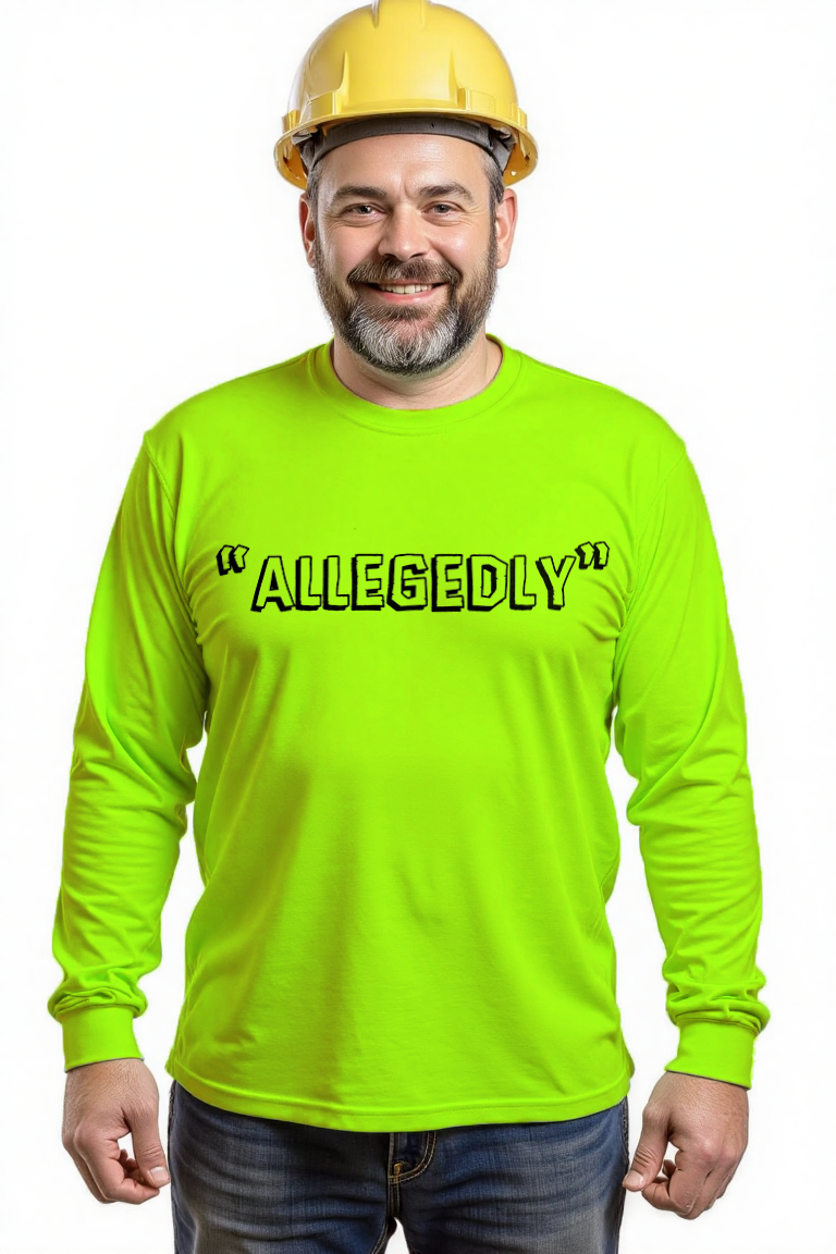 Allegedly - Long Sleeve Safety Yellow Hi-Vis