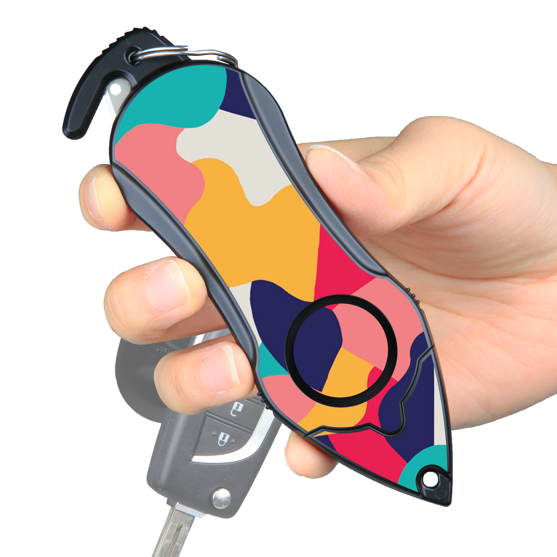 Stinger Personal Safety Alarm Keychain Emergency Tool: Siren Alarm, Seat Belt Cutter, Glass Breaker (Colorful)