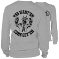 Come Get'em - Long Sleeve Heather Gray Shirt