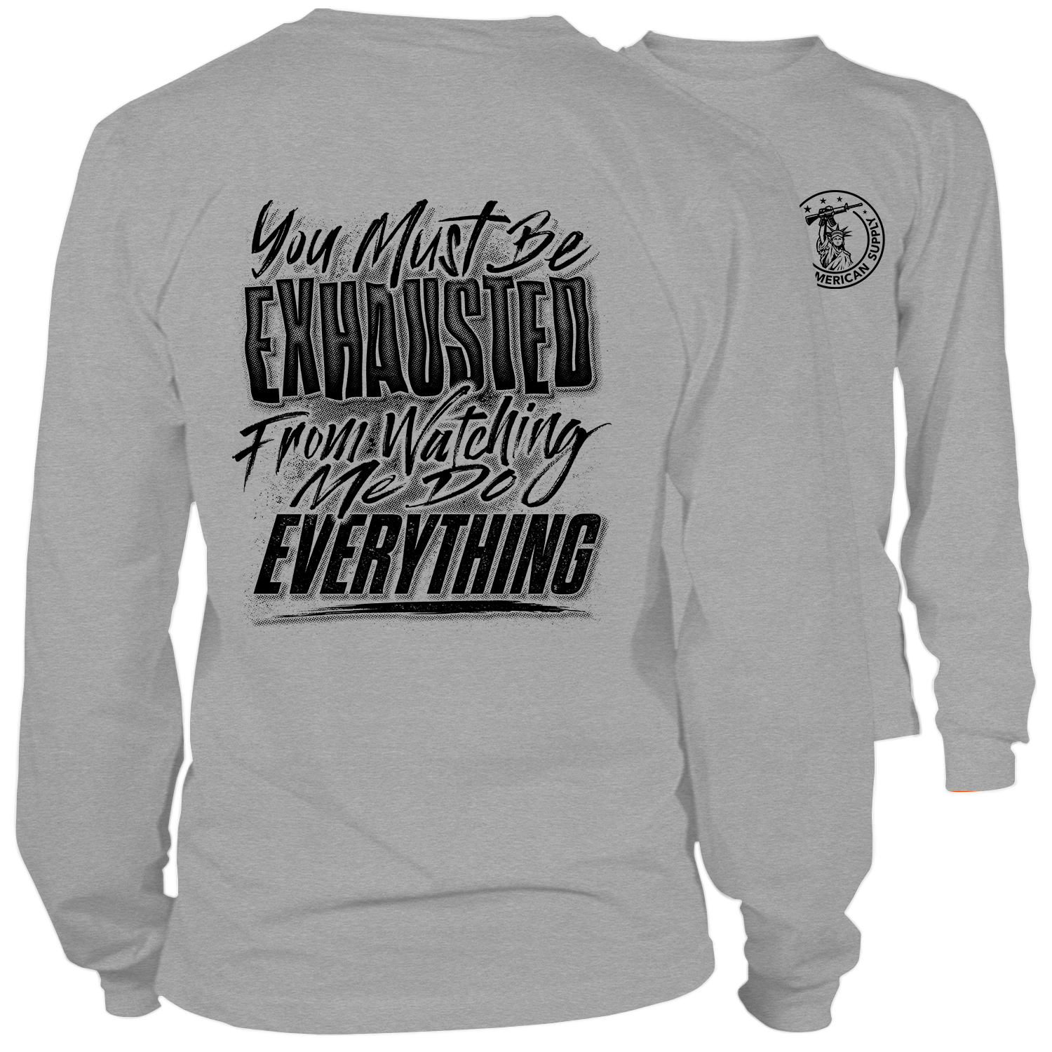 Exhausted - Long Sleeve Hi-Vis T-Shirt