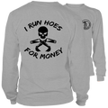 Run Hoes - Long Sleeve Heather Gray T-Shirt