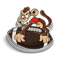 Monkey Football Hard Hat Decal