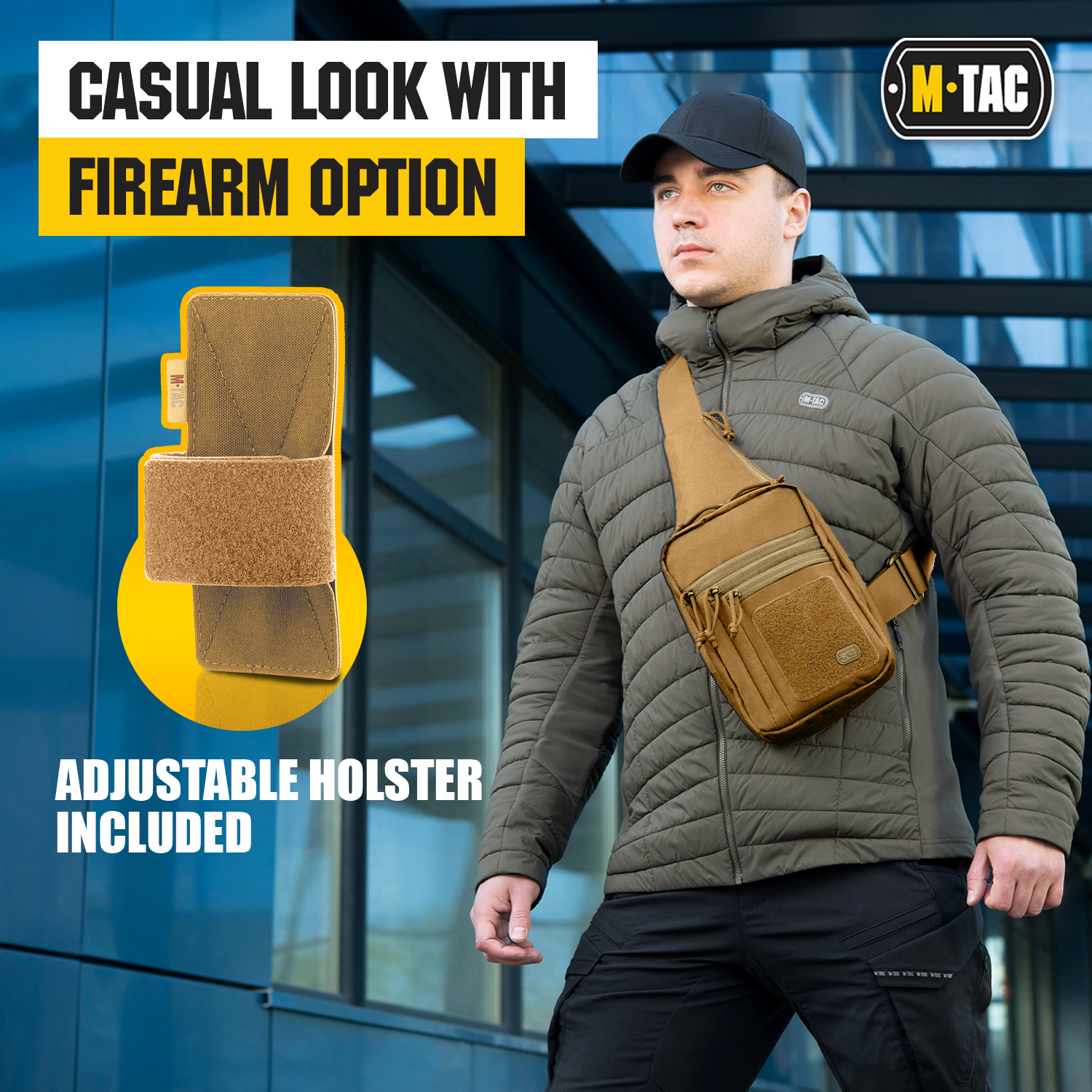 M-Tac Tactical Bag Shoulder Chest Pack with Sling & Loop Panel