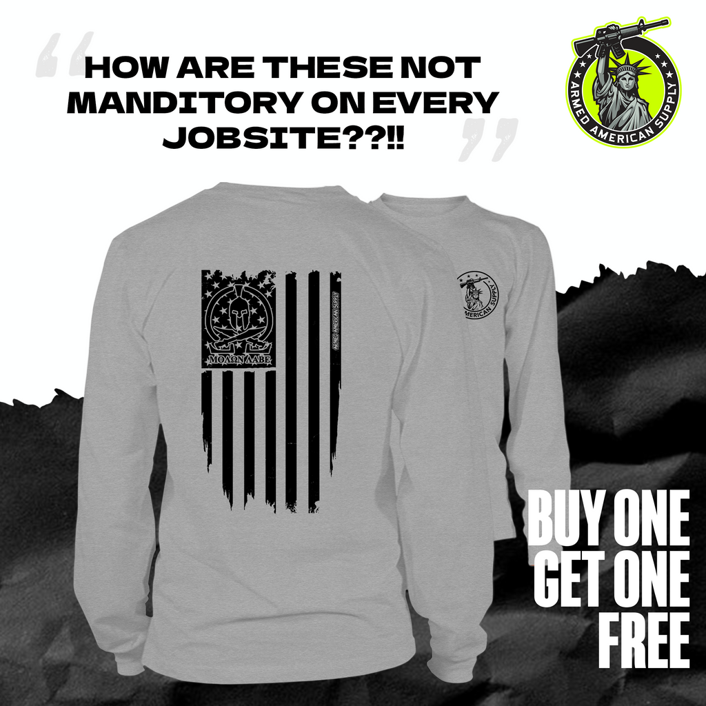 Molon Labe Ghost Flag - Long Sleeve Hi-Vis T-Shirt