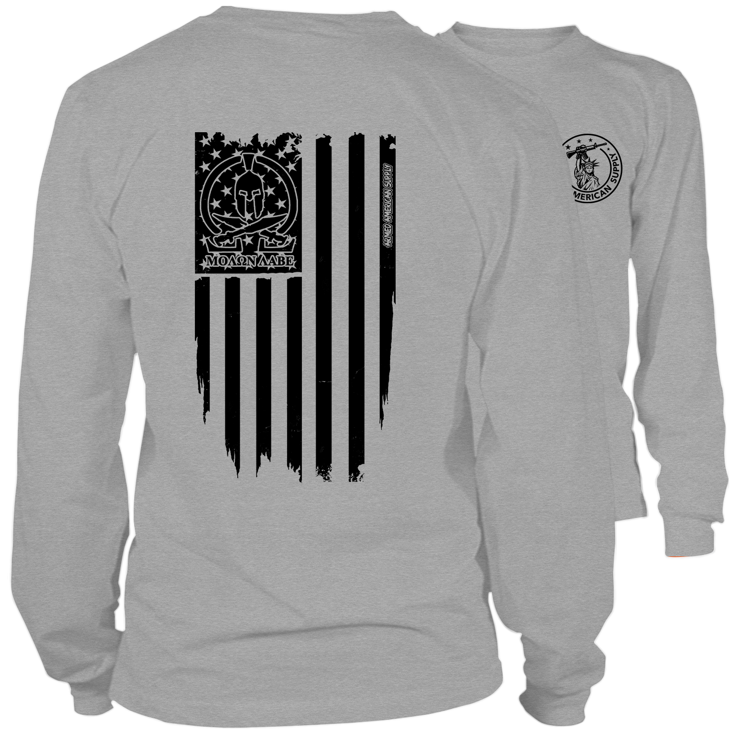 Molon Labe Ghost Flag - Long Sleeve Hi-Vis T-Shirt