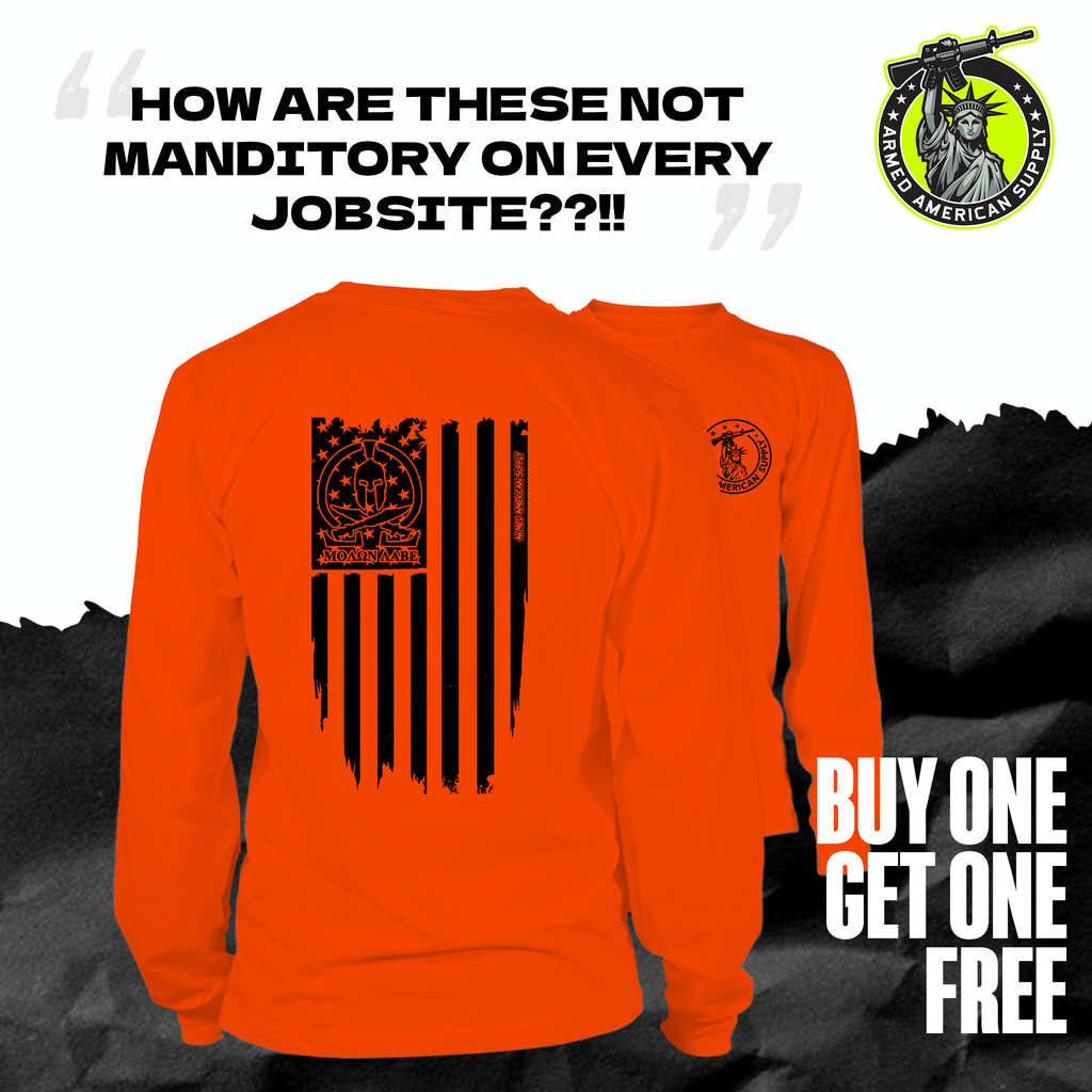 Molon Labe Ghost Flag - Long Sleeve Hi-Vis T-Shirt