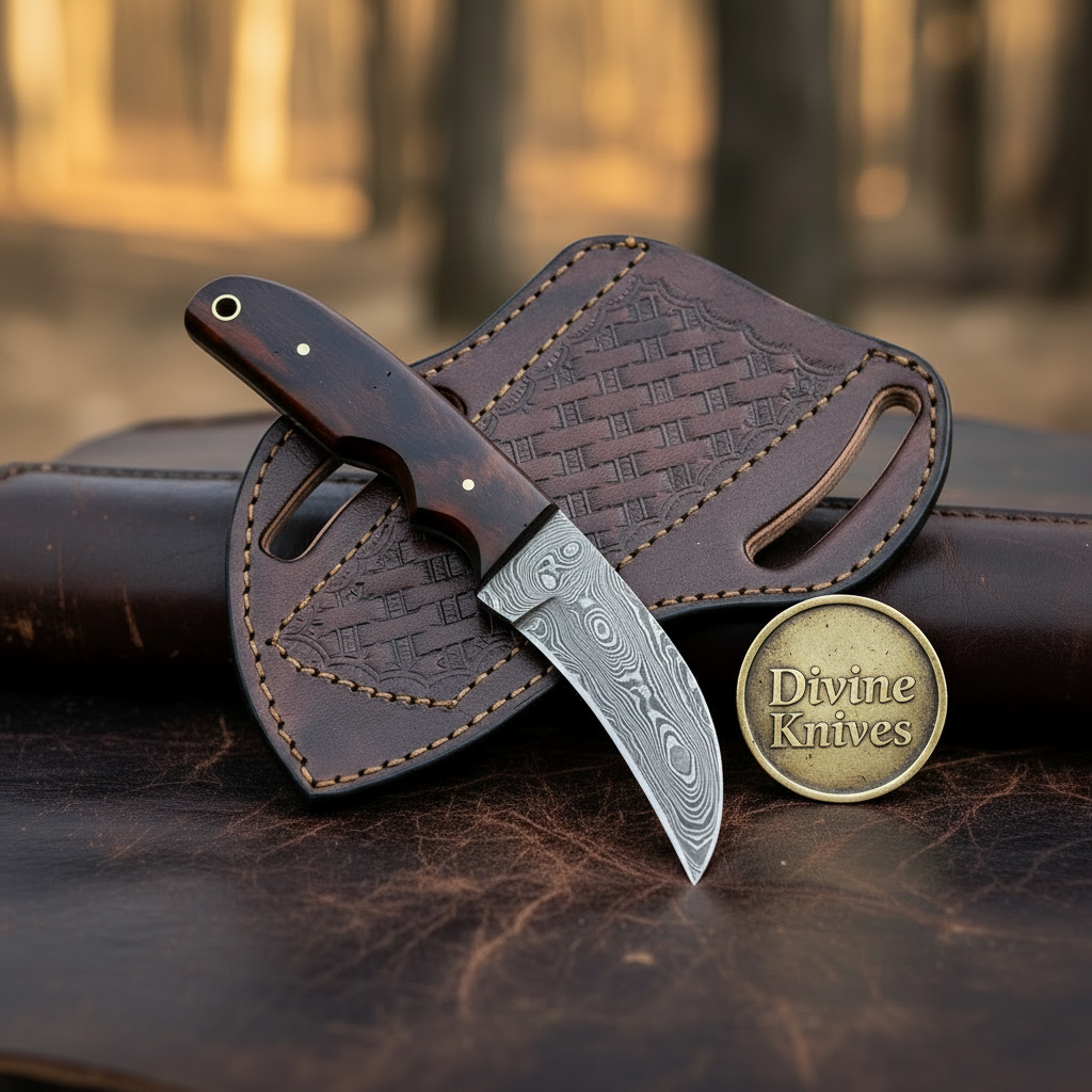 Rosewood Handle Bull Cutter Cowboy Knife for Ranch Chores and Gifting