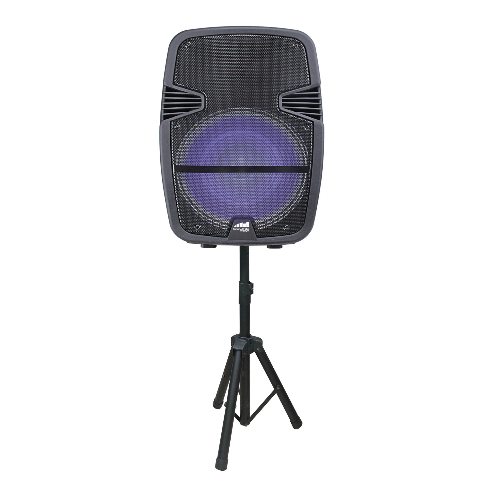 Naxa Portable 15 inch Bluetooth Party Speaker with Disco Light and Stand