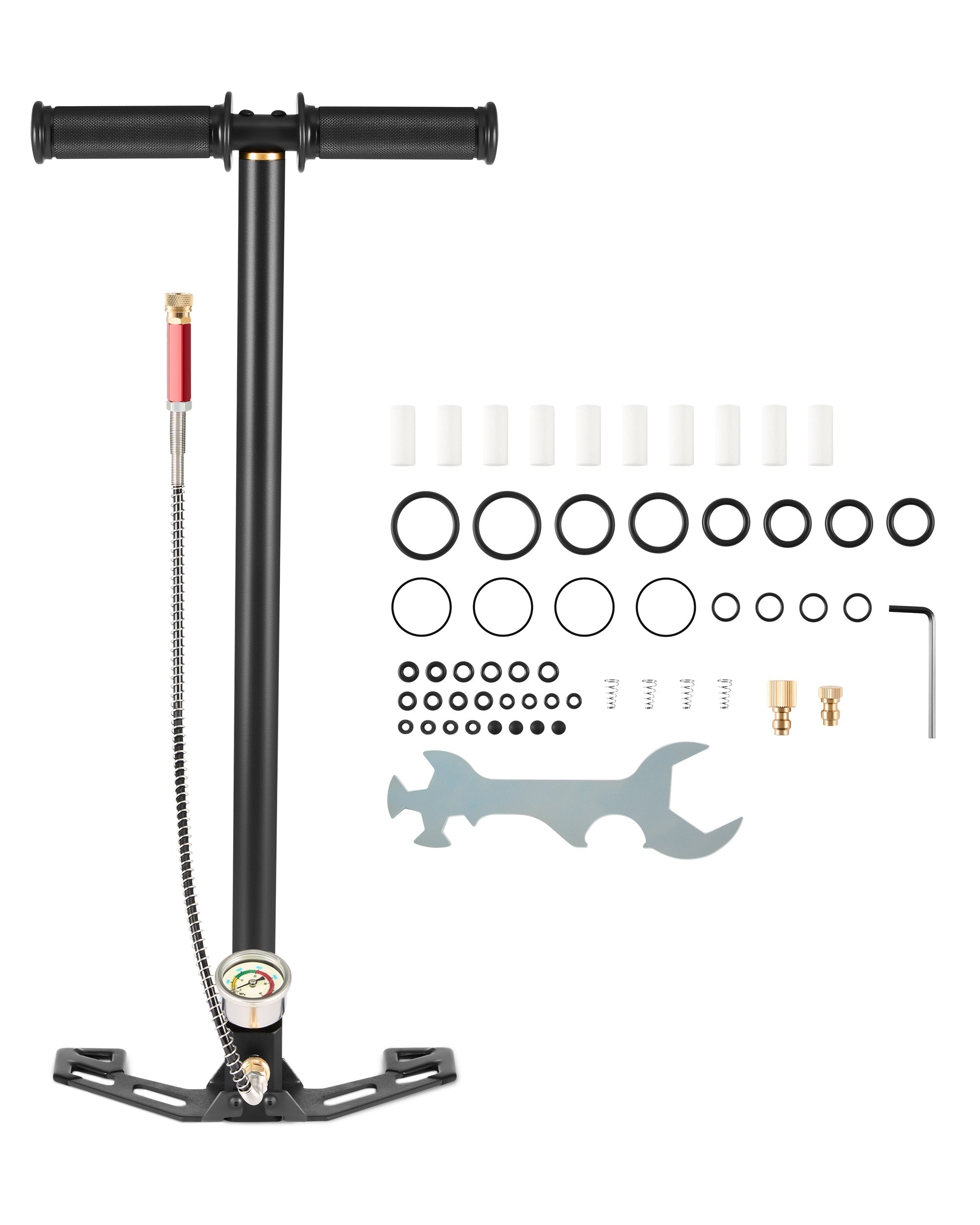 PCP Hand Air Pump 4500 psi High Pressure Hand Pump with Oil Moisture Filter Pressure Gauge