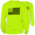 Old Glory- Long Sleeve Safety Yellow Hi-Vis T-Shirt