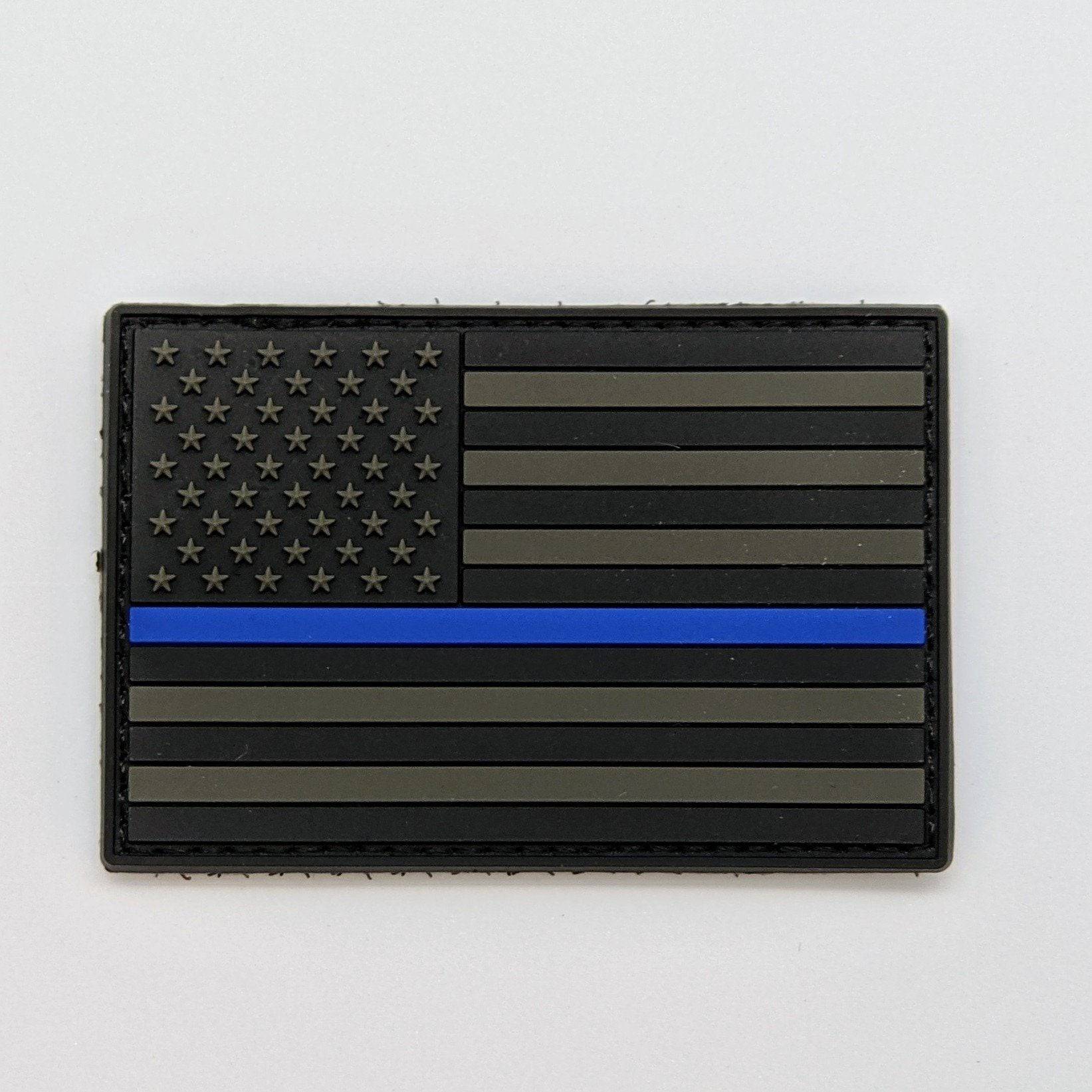 Thin Blue Line Flag PVC Patch