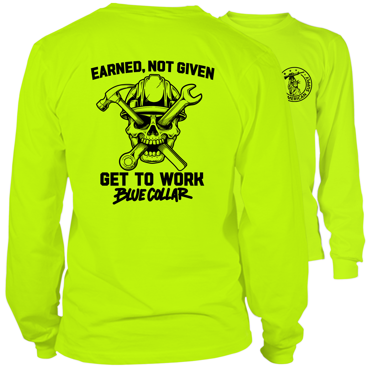 Earned Not Given - Long Sleeve Safety Hi-Vis T-Shirt