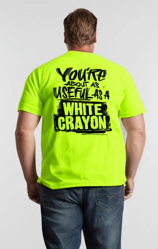 White Crayon - Safety Yellow Pocket T-Shirt