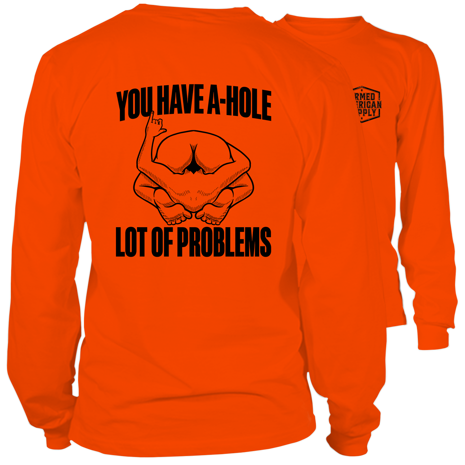 A-Hole - Long Sleeve Safety Hi-Vis T-Shirt
