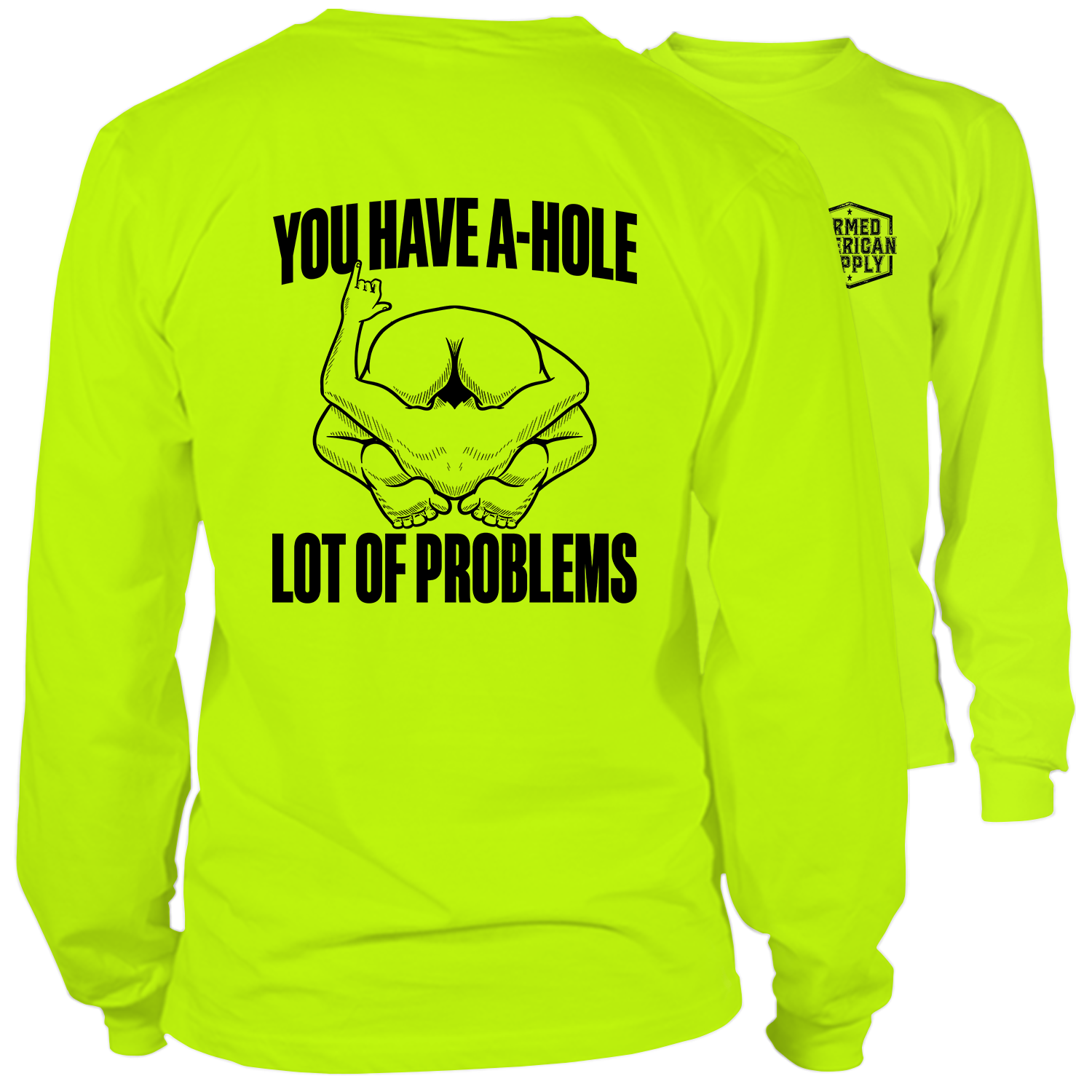 A-Hole - Long Sleeve Safety Hi-Vis T-Shirt