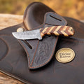 Herringbone Wood Skinner Knife with Chevron Handle
