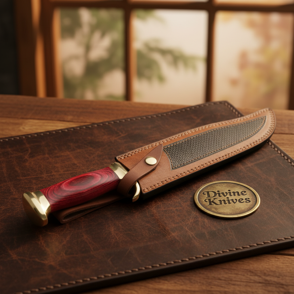 D2 Steel Razor Sharp Bowie with Red Handle