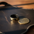 Two Tone Black and Gold Steel Ring for Men