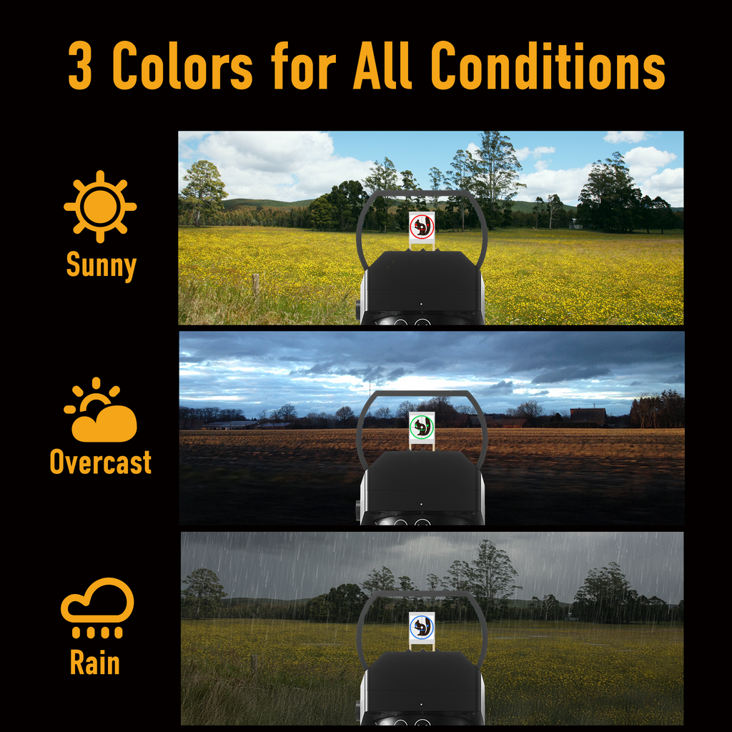 Pinty 4-in-1 Emoji Reticle Red/Green/Blue Dot Sight, 1X24X34 Reflex Sight with 21mm Rail