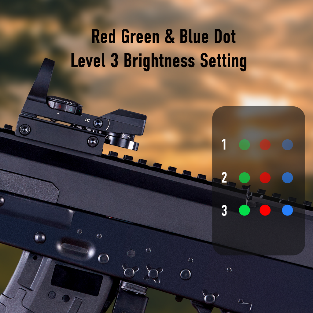 Pinty 4-in-1 Emoji Reticle Red/Green/Blue Dot Sight, 1X24X34 Reflex Sight with 21mm Rail