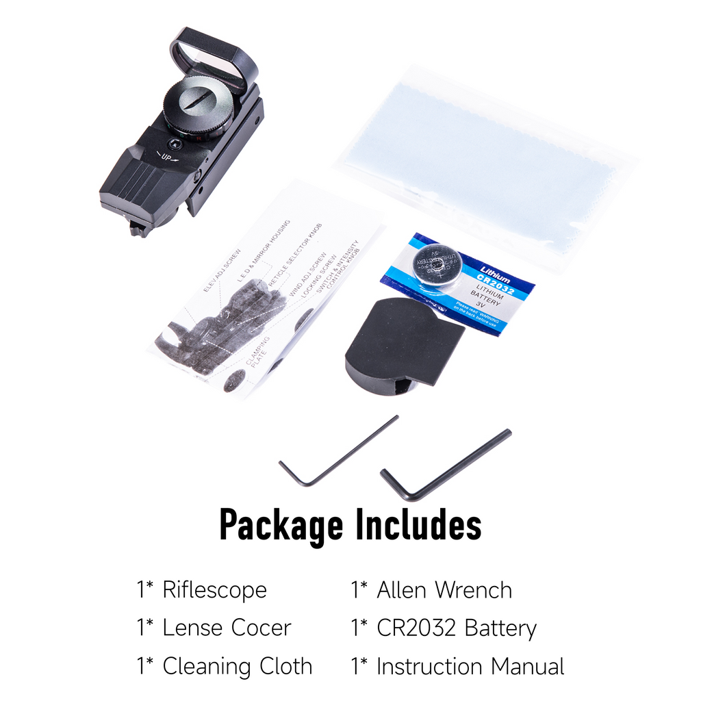 Pinty 4-in-1 Emoji Reticle Red/Green/Blue Dot Sight, 1X24X34 Reflex Sight with 21mm Rail