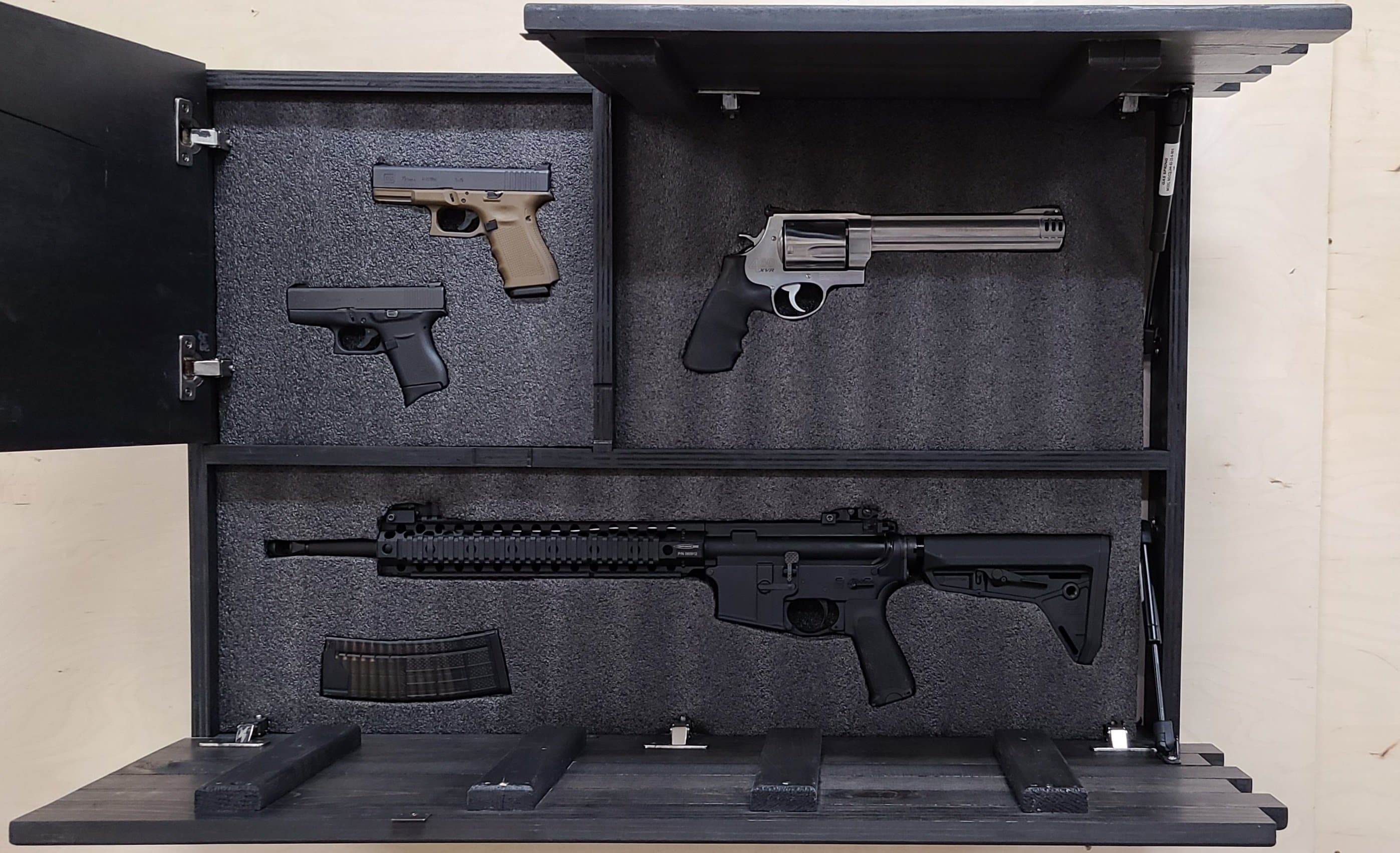 Deluxe 3 Compartment Gun Concealment Case (Hybrid American Flag Designs)