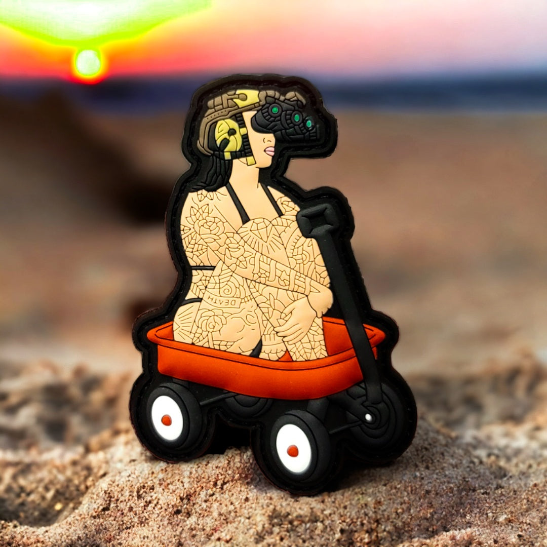 Little Red Wagon - 4" x 3" - PVC Velcro Morale Patch