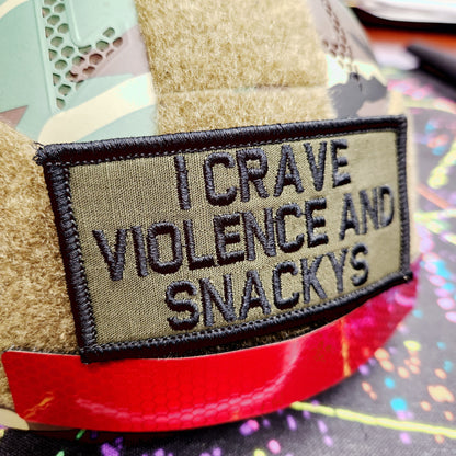 As Seen on Socials - I Crave Violence and Snackys - 2x4 Patch - Multiple Variants