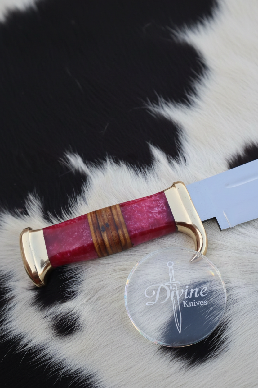 D2 Steel Razor Sharp Bowie with Red Handle