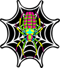 STICKER - Charlotte's Spider Web - Amp Up Your Wardrobe with an Trippy, Eye-Catching Fluorescent Thread Magic - 3"