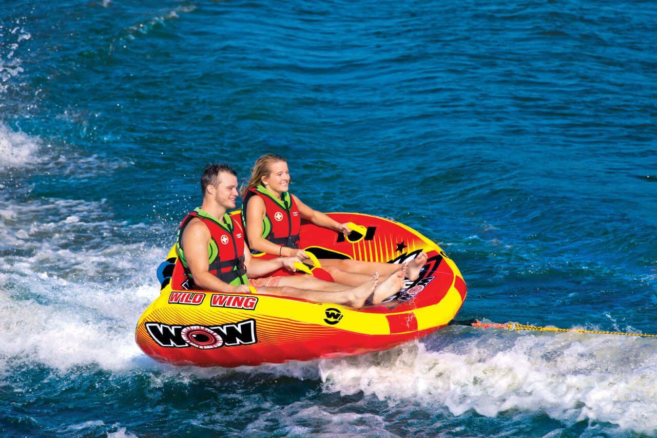WOW Sports Wild Wing 2 Person Towable Water Tube For Pool and Lake (18-1120)