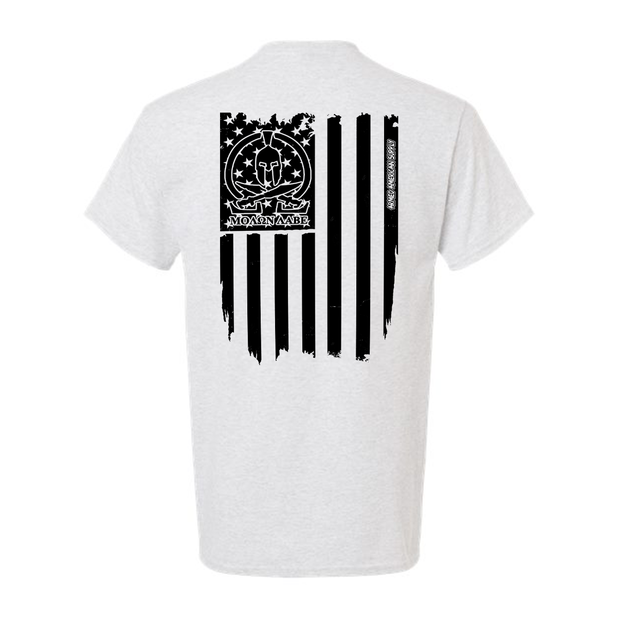 Molon Labe Ghost Flag - Safety Yellow T-Shirt
