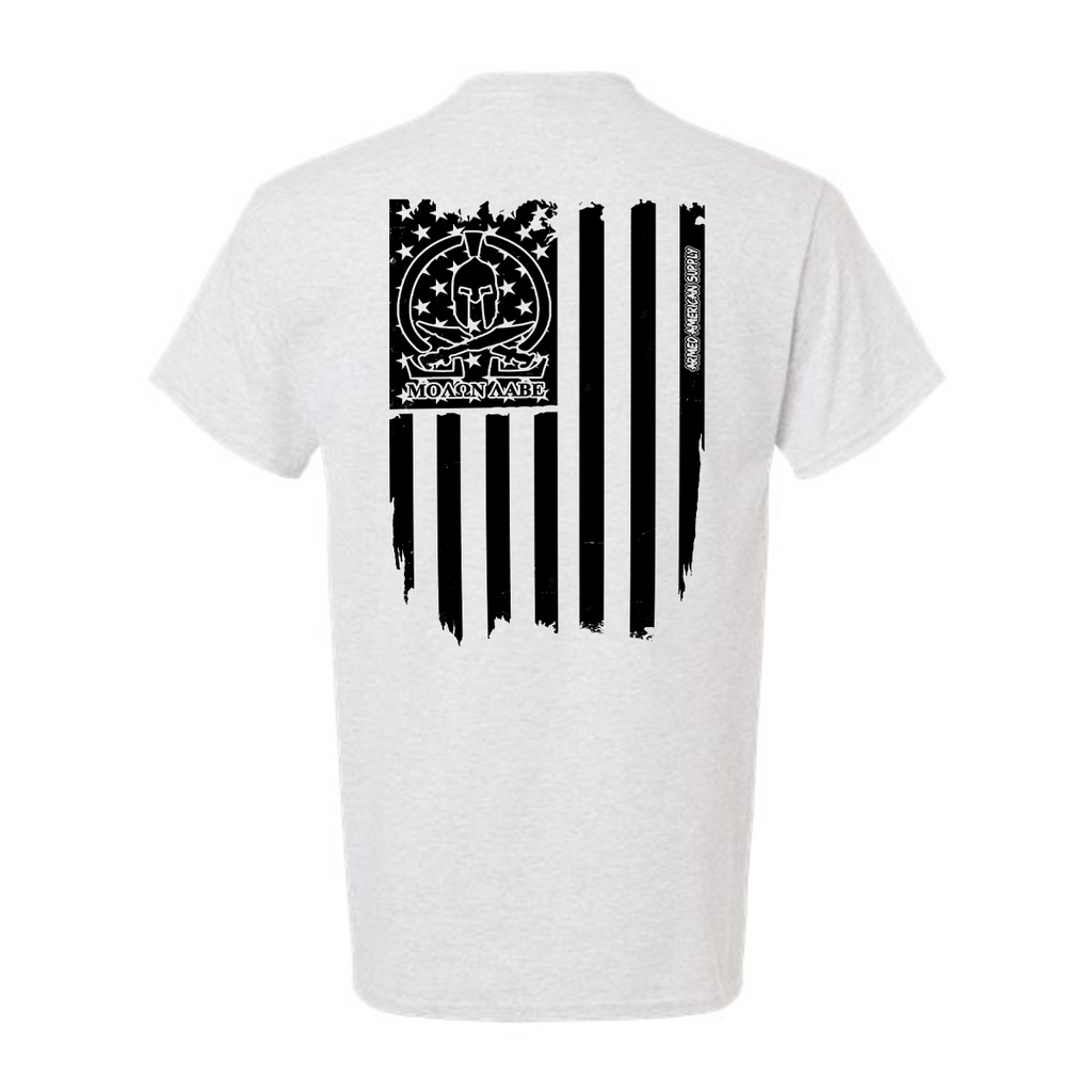 Molon Labe Ghost Flag - Safety Yellow T-Shirt