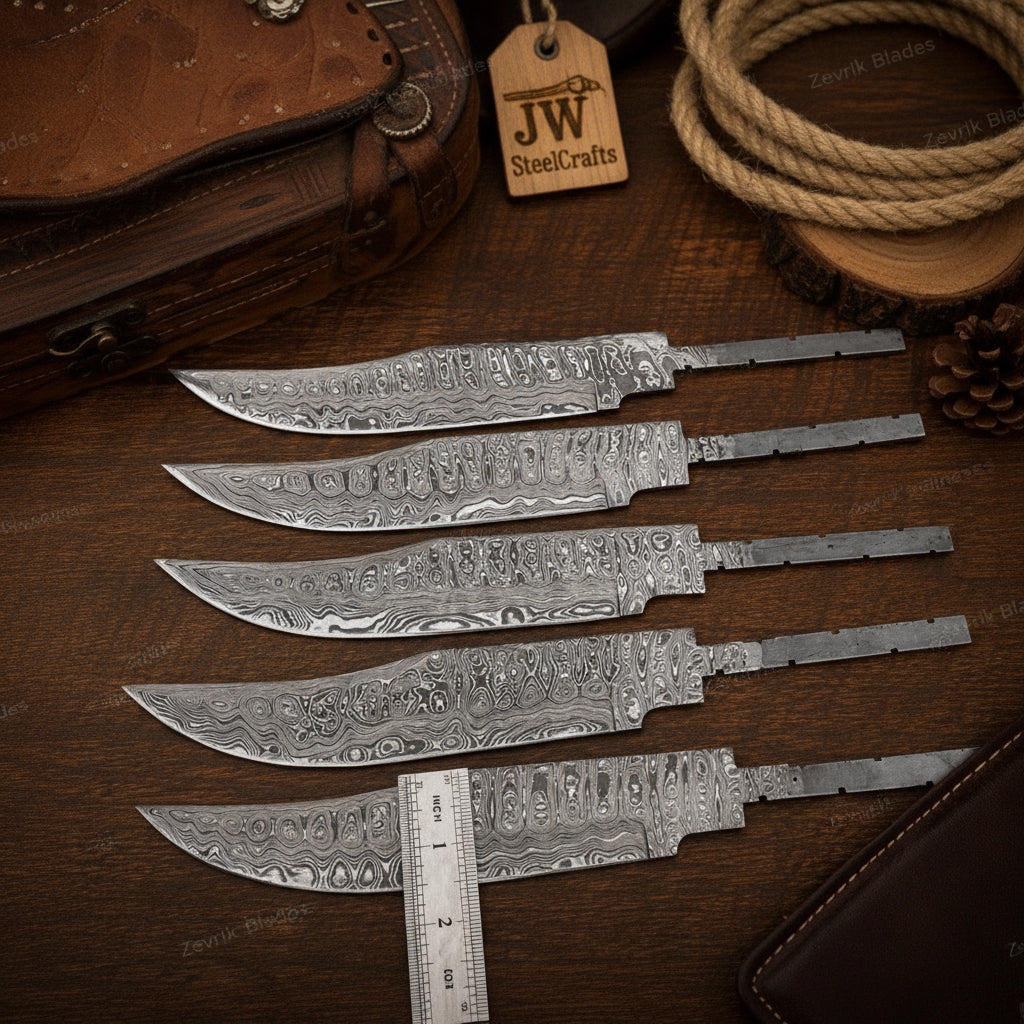 Rangehand Blade Blank Set 9" Handmade Damascus Full Tang Blank