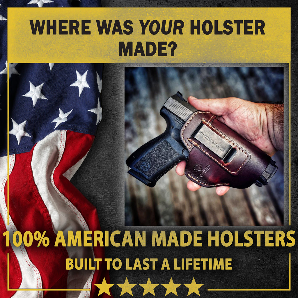 The Sweat Shield Defender Leather IWB Holster - Fits All 1911 Style Handguns - Lifetime Warranty - Made in USA