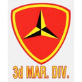 U.S. Marines Decal - 3" x 4" - "3d Mar. Div." Ins