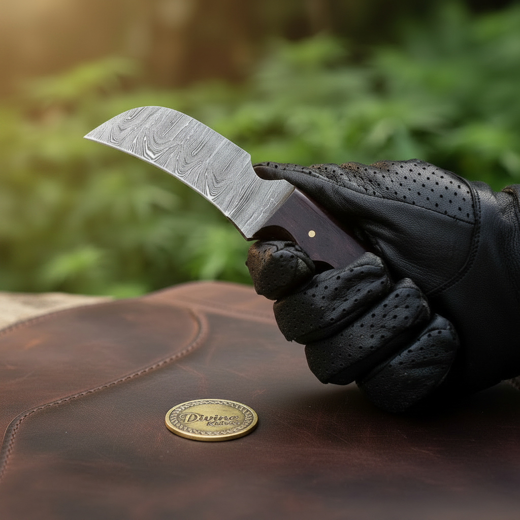Rosewood Handle Bull Cutter Cowboy Knife for Ranch Chores and Gifting