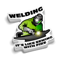 Sewing With Fire  -  Hard Hat Decal
