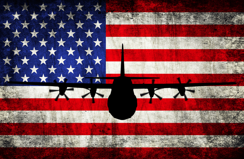 C-130J Super Hercules - American Flag Decal