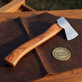 Rosewood Scandinavian Wildlife Hatchet with Polished Head and Carved Swan Neck Haft