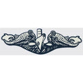 U.S. Navy Decal - 10.25" - U.S.N. Sub Dolphin Silver