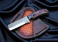 Multicolor Pakkawood Rasp Bull Cutter Knife With Full Tang Blade