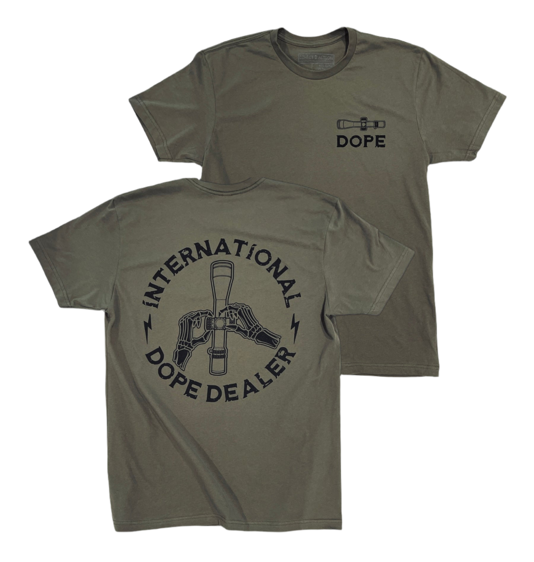 "DOPE DEALER" TEE (BLACK / MIL GREEN)