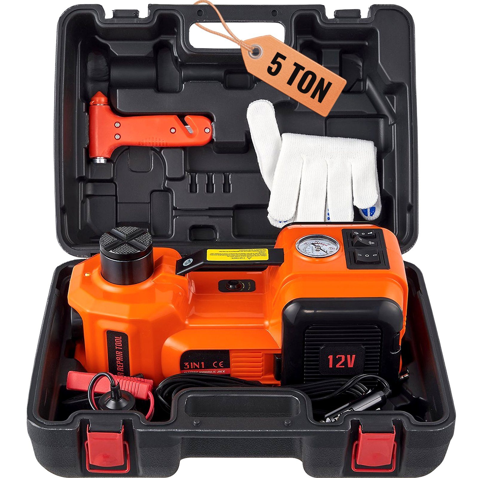 10 in 1 Electric 5 Ton Hydraulic Car Jack and Air Pump