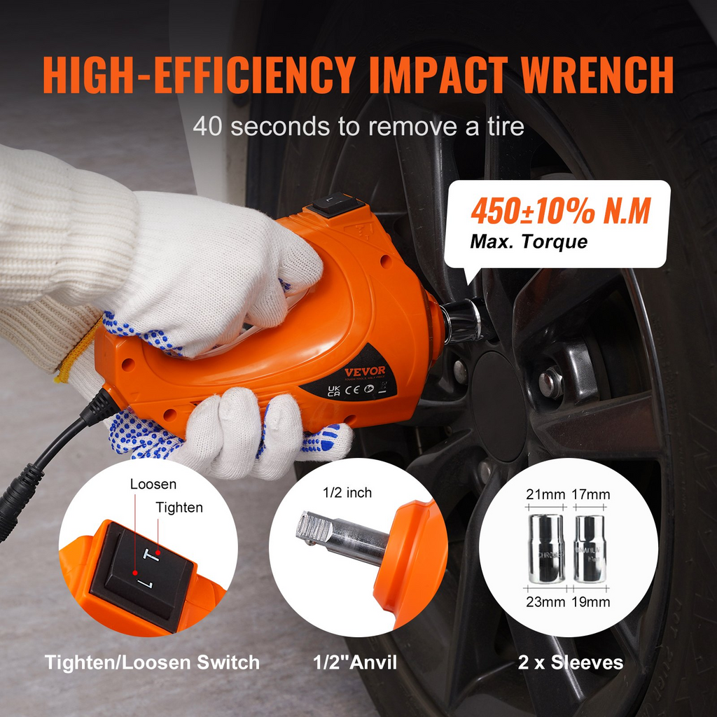 12 in 1 Electric 5 Ton Hydraulic Car Jack and Air Pump with Electric Impact Wrench